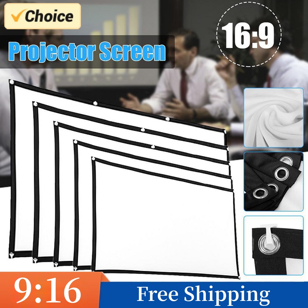 Projector Screen 100 Inch - Layar proyektor portabel, tirai sederhana 60