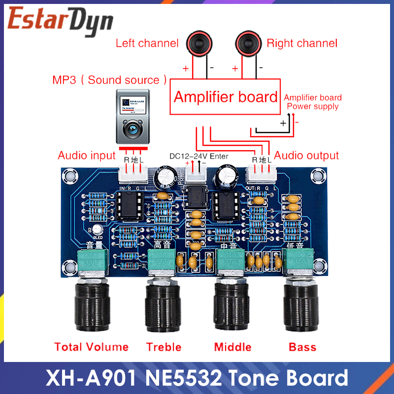 Surround Sound Decoder - XH-A901 NE5532 Tone Board preamp pra-amp