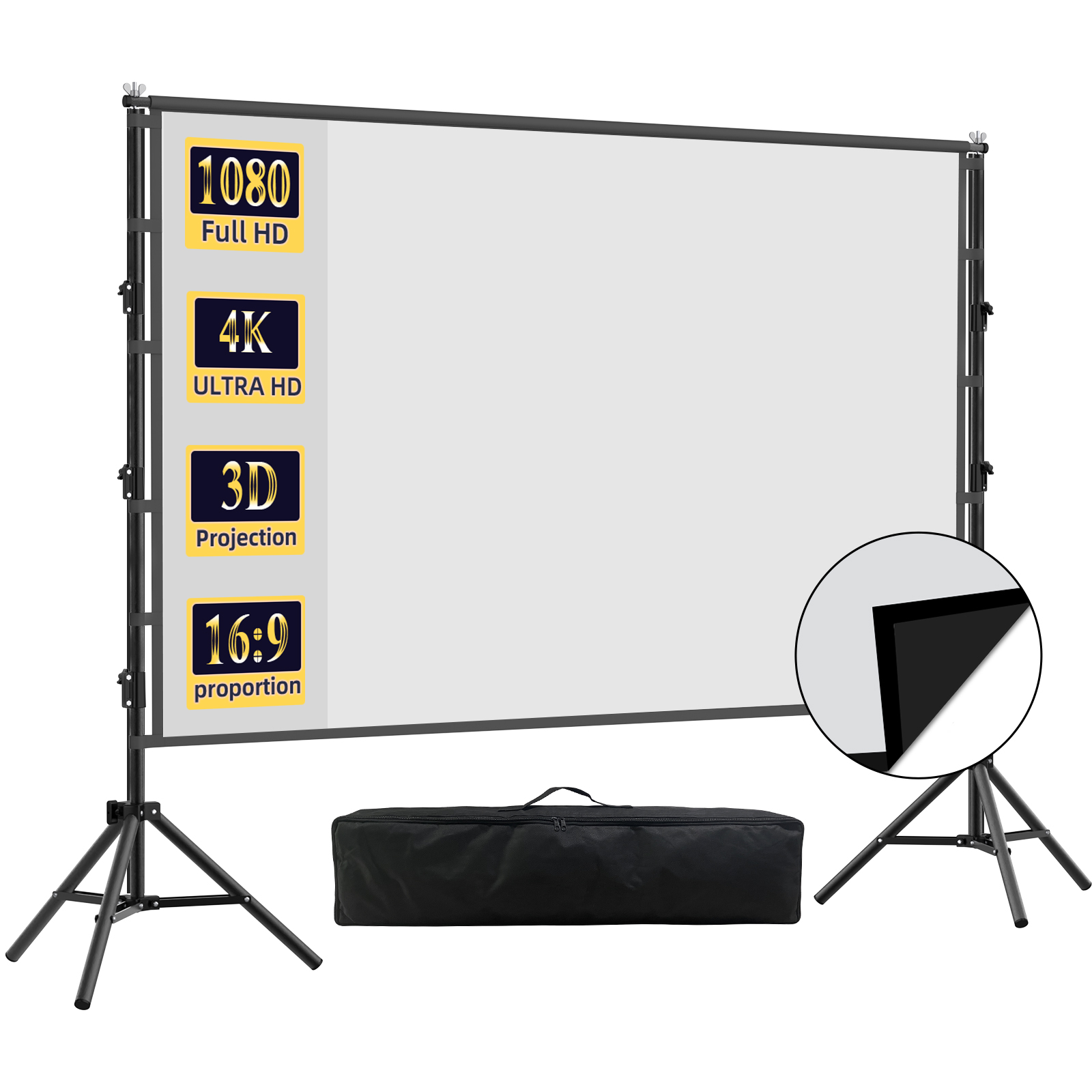 Projector Screen 100 Inch - Layar Proyeksi VEIDADZ Dengan Penyangga, Latar