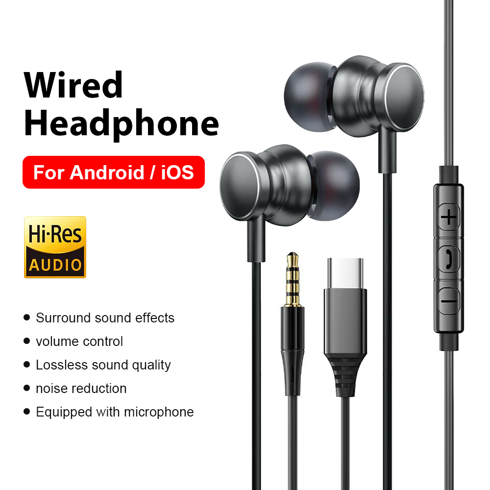 Home Cinema Amazon - Headphone Berkabel Tipe C 3.5mm HiFi