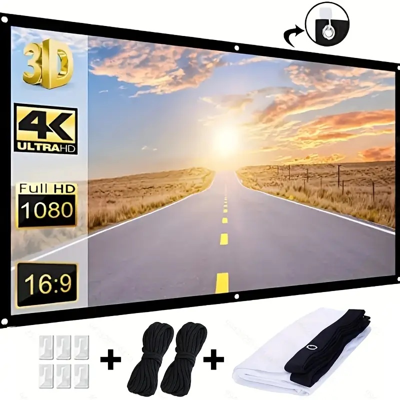 Projector Screen 100 Inch - Layar Proyektor 16:9 Indoor/Outdoor Dapat Dilipat