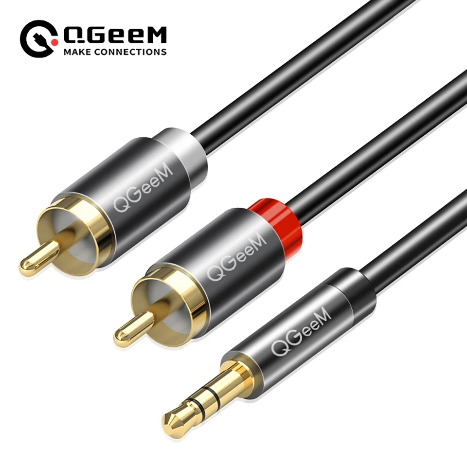 Kabel RCA QGeeM 2RCA ke 3.5mm, - Home Cinema Dvd ulasan dan harga