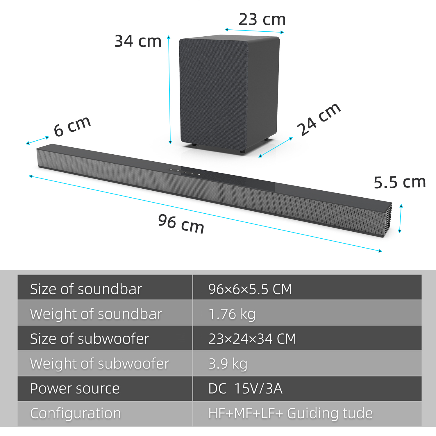 Soundbar TV 84W dengan Subwoof - Home Cinema Gadgets ulasan dan harga