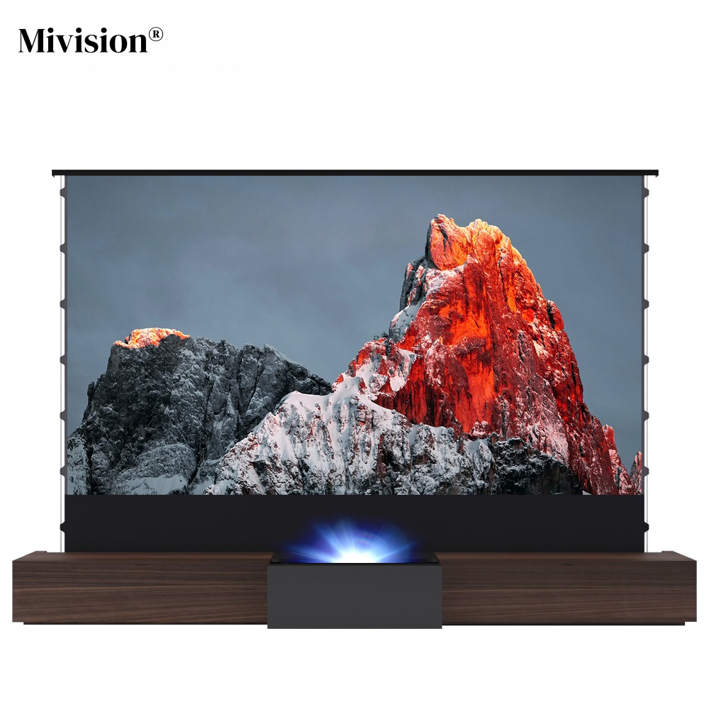 Kabinet TV Laser Motorized Cer - Projector Screen 100 Inch ulasan dan harga