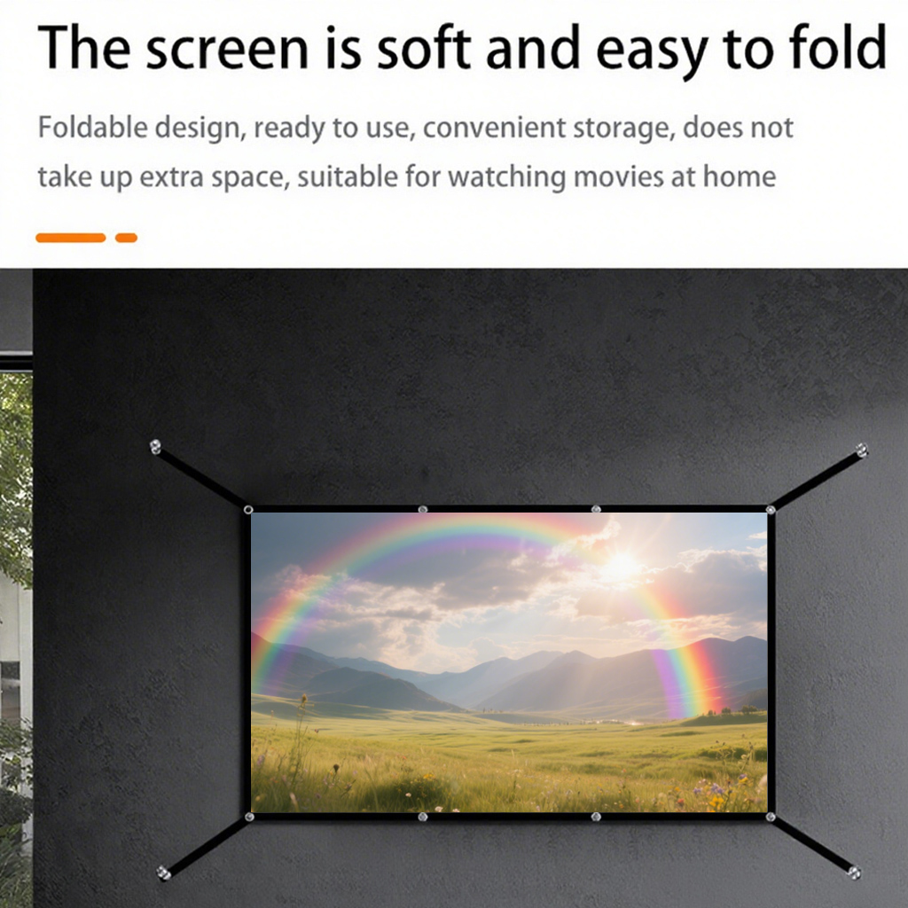 16:9 Layar Portabel Lipat Puti - Projector Screen 100 Inch ulasan dan harga