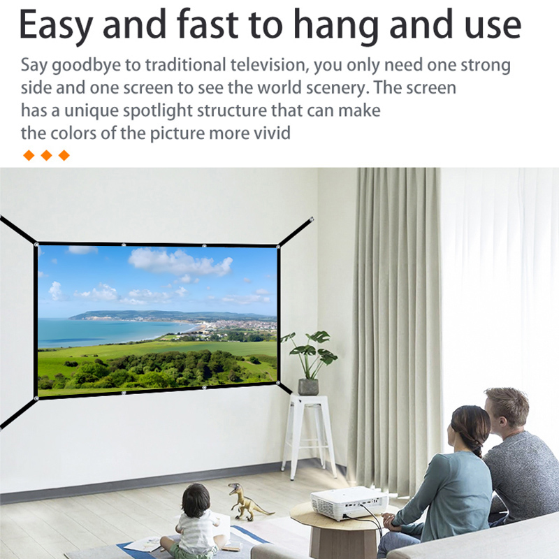 16:9 Layar Portabel Lipat Puti - Projector Screen 100 Inch ulasan dan harga