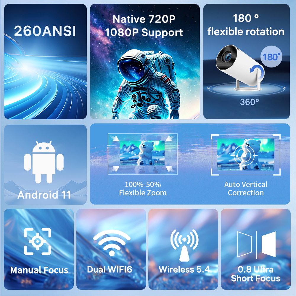 Proyektor LynCast X1BQ 4K Andr - Home Cinema Entertainment ulasan dan harga
