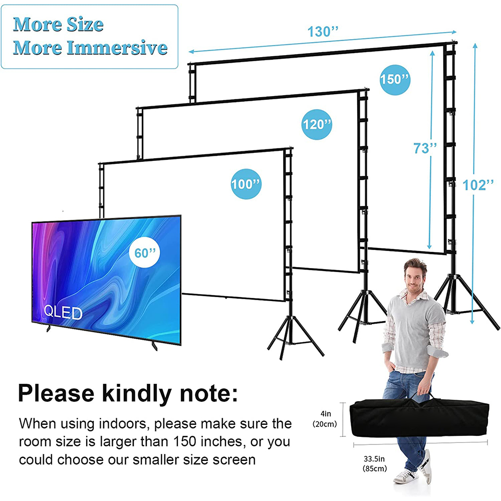 VEIDADZ layar proyektor dengan - Projector Screen 100 Inch ulasan dan harga