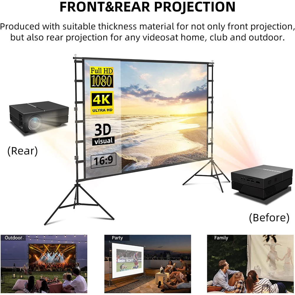 VEIDADZ layar proyektor dengan - Projector Screen 100 Inch ulasan dan harga