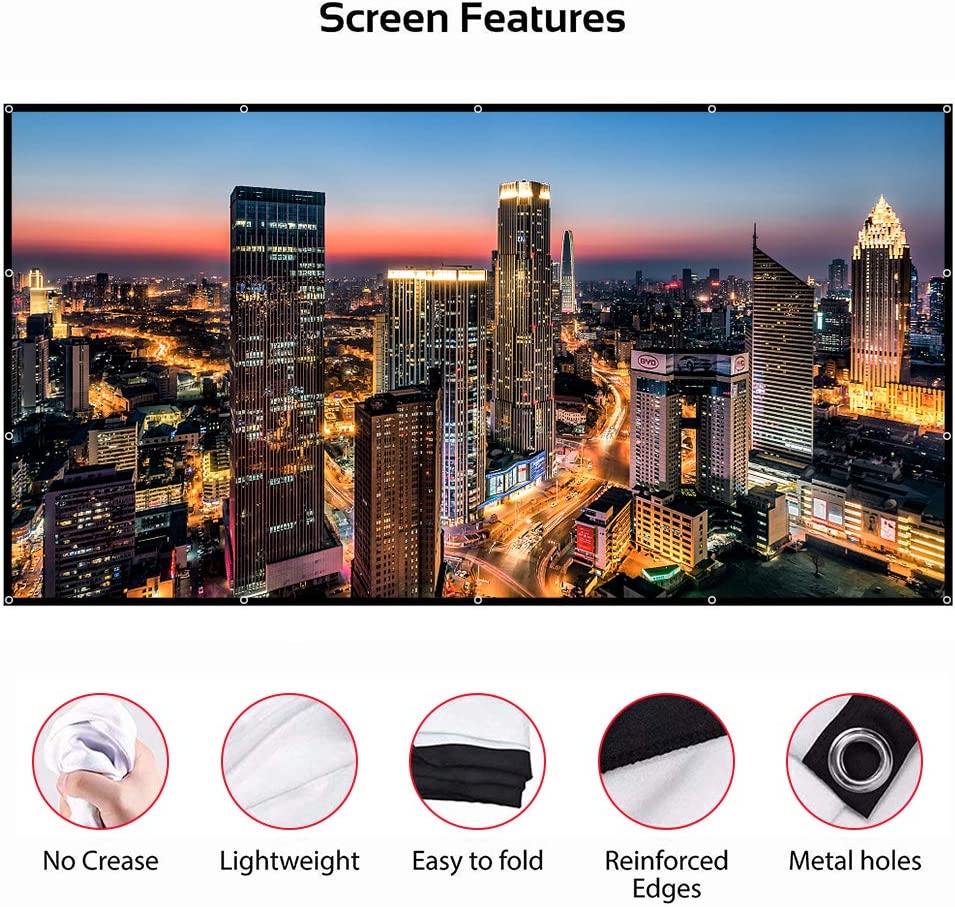 VEIDADZ proyektor lipat portab - Projector Screen 100 Inch ulasan dan harga