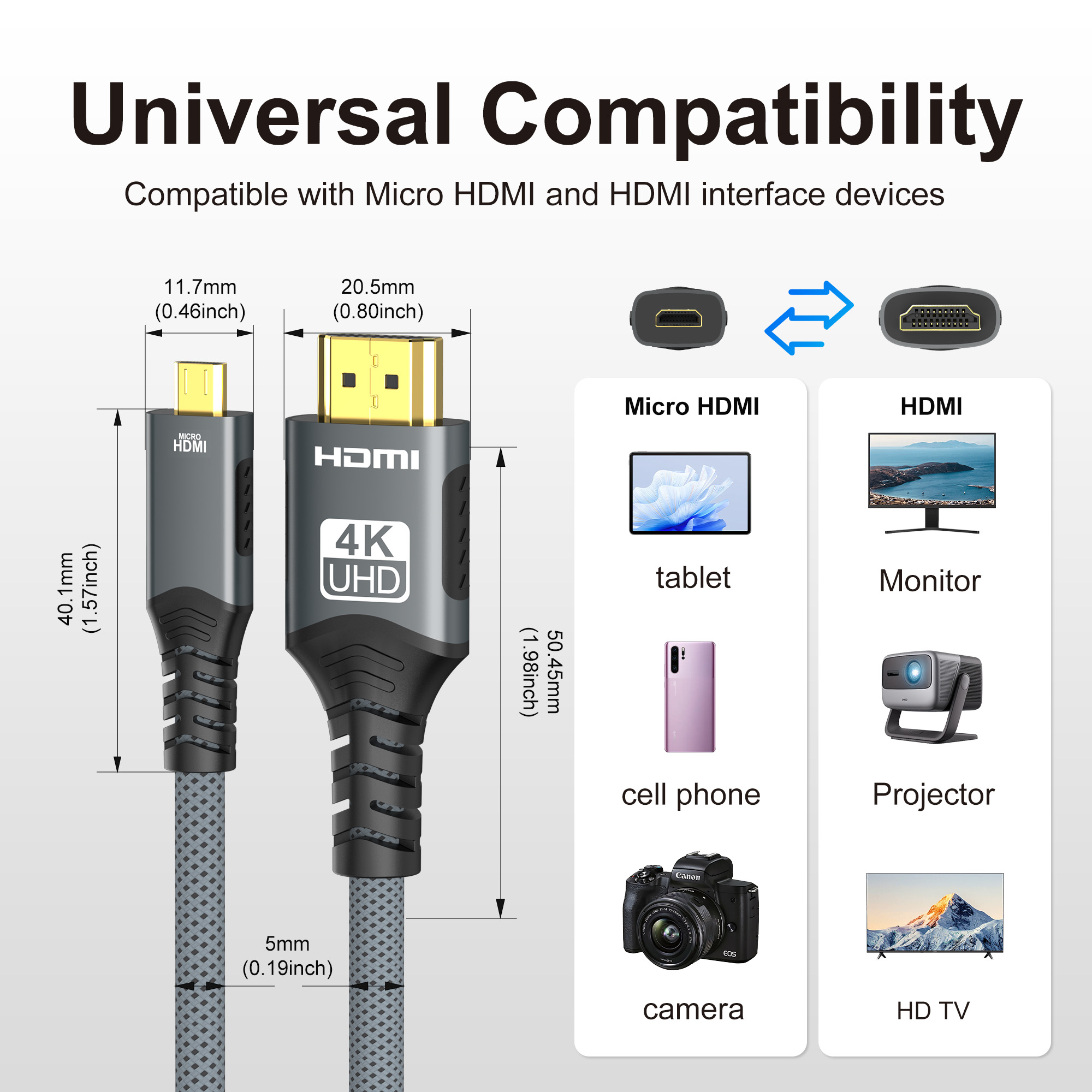 4K Micro HDMI-Kompatibel denga - Hdmi Arc Cable ulasan dan harga