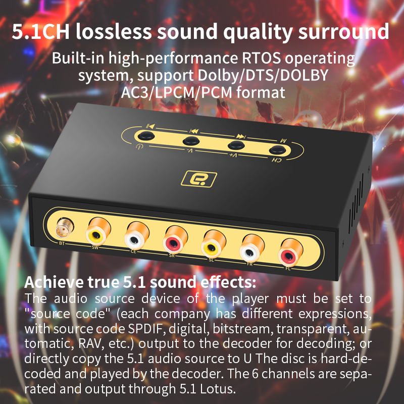 DA720 5.1CH Dekoder Audio Blue - Surround Sound Decoder ulasan dan harga