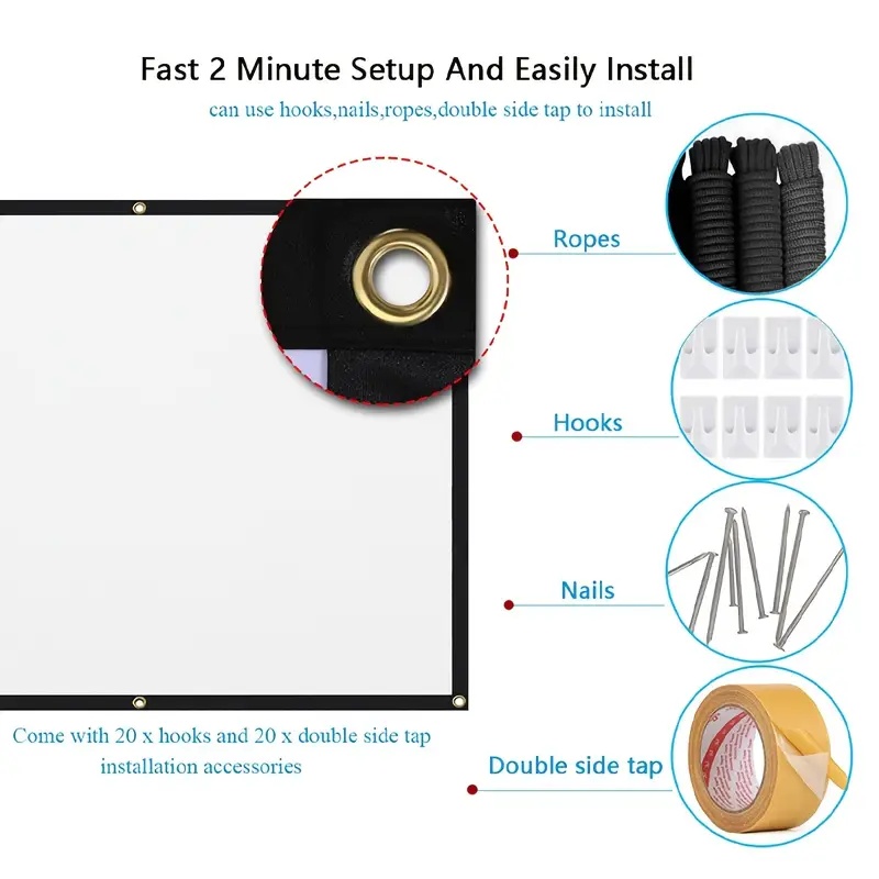 Layar Proyektor 16:9 Indoor/Ou - Projector Screen 100 Inch ulasan dan harga