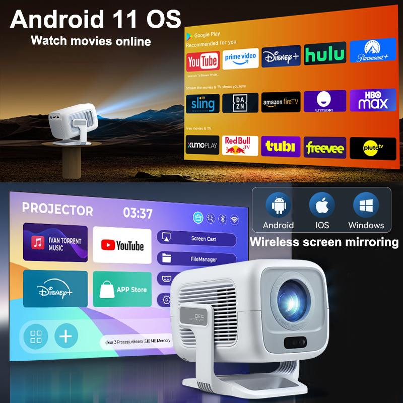 Proyektor HUAWEISHI 4K Android - Home Cinema Entertainment ulasan dan harga